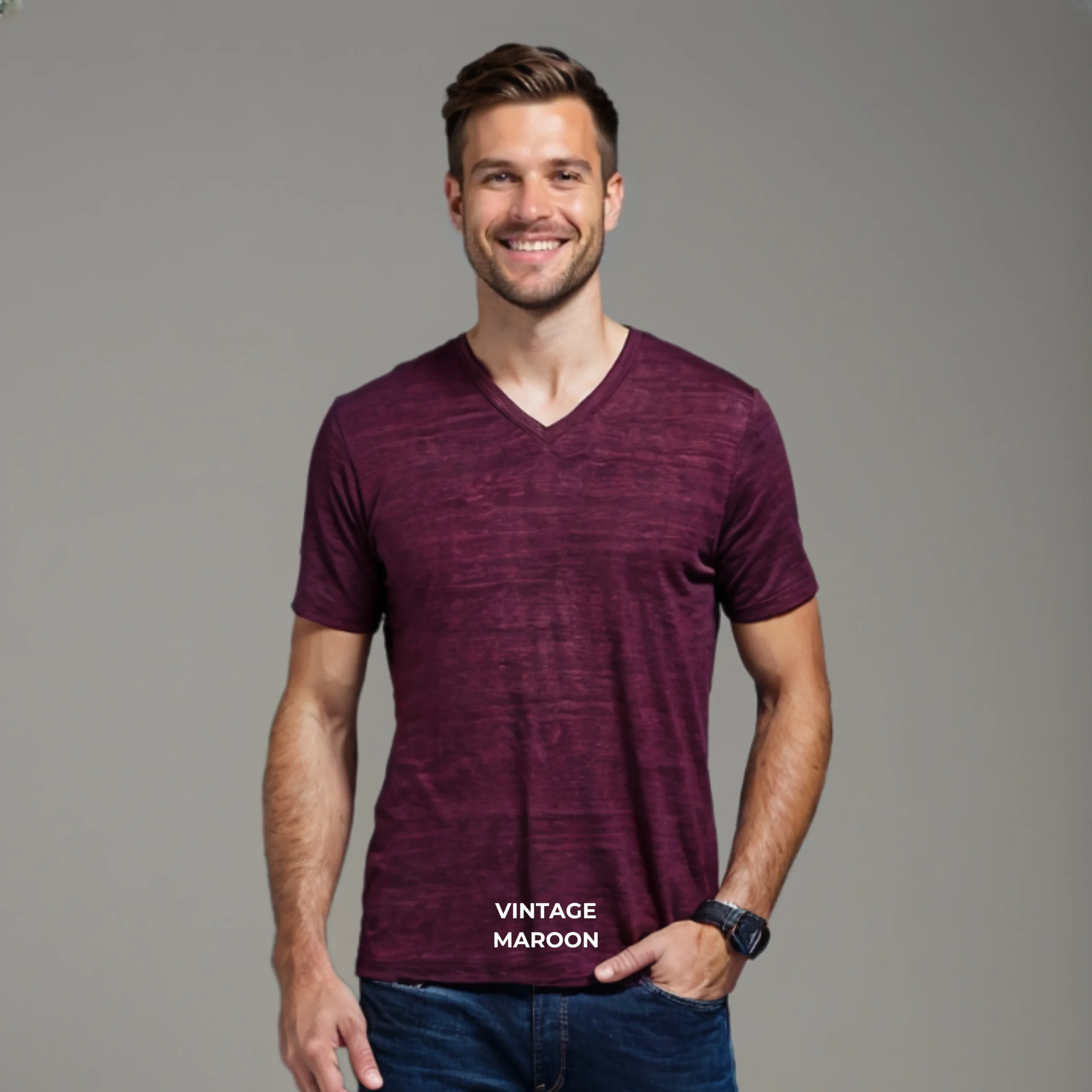 Triblend Male V-Neck