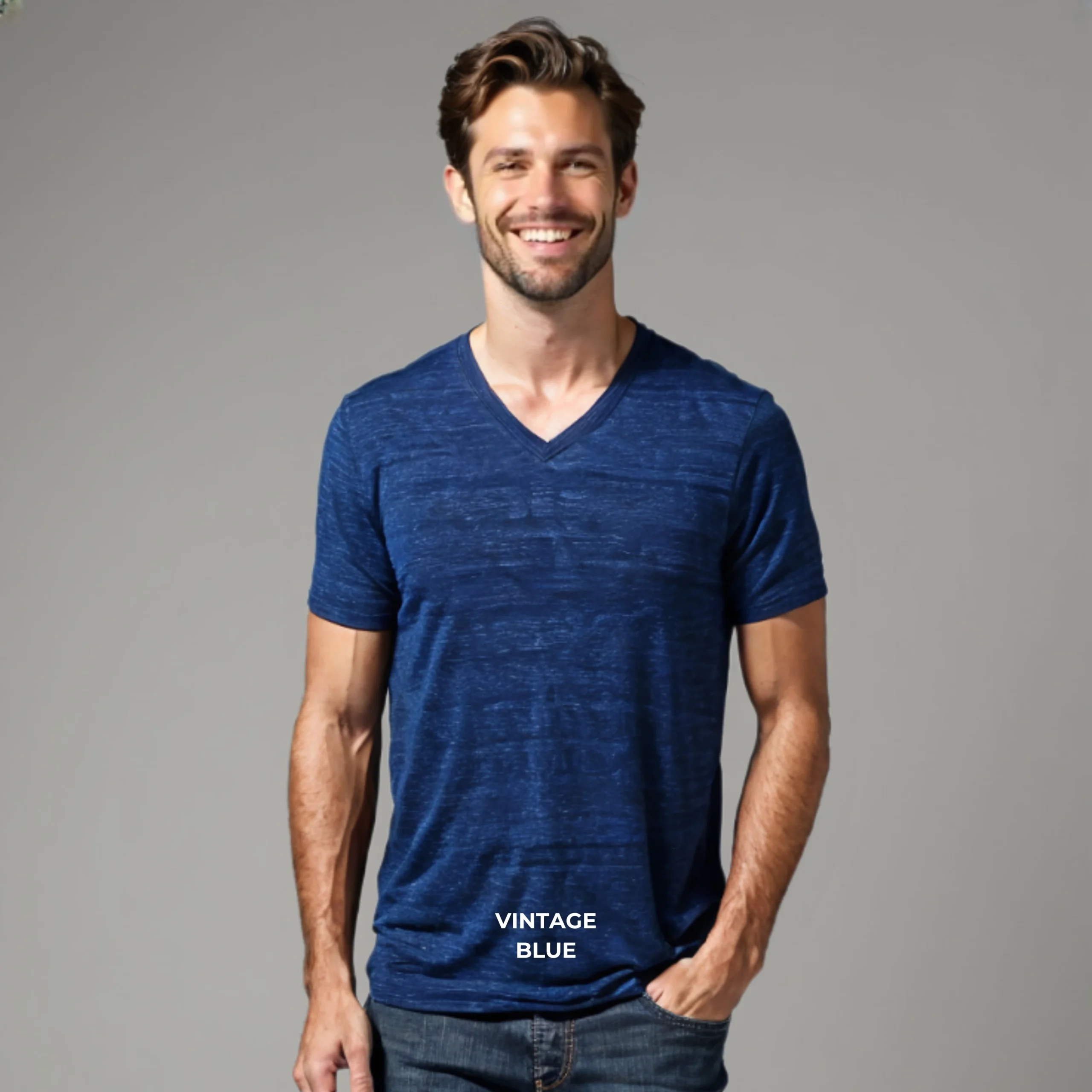 Triblend Male V-Neck - Image 4